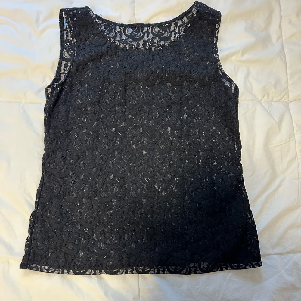 Black Lace Sleeveless Top